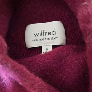Wilfred Burgundy Italian Knit Croppes Mockneck Sweater, Medium